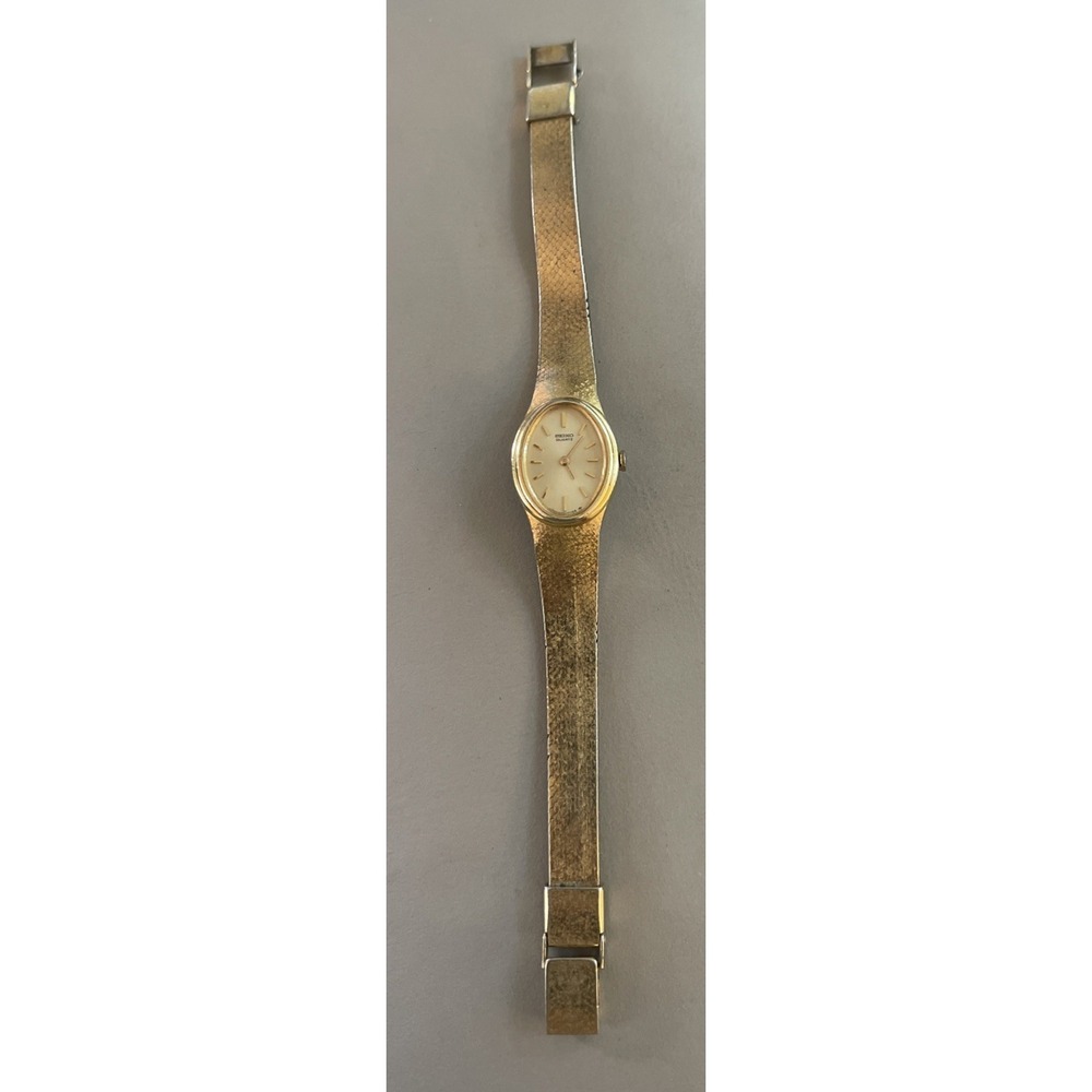 Vintage Seiko Wristwatch Women's White Dial Gold Tone 1400-0029 *Needs Battery*